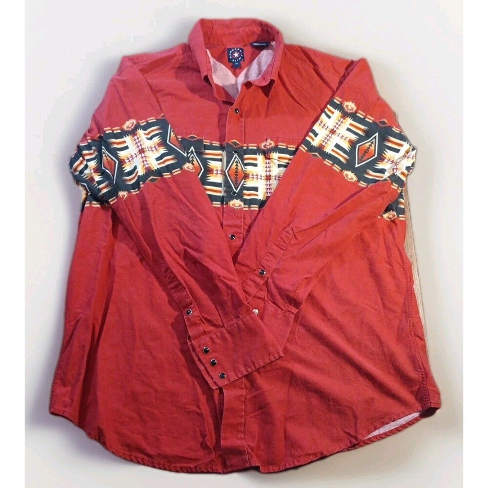 Vintage Panhandle Slim XL Southwest Aztec Long Sleeve Pearl Snap Shirt Rodeo